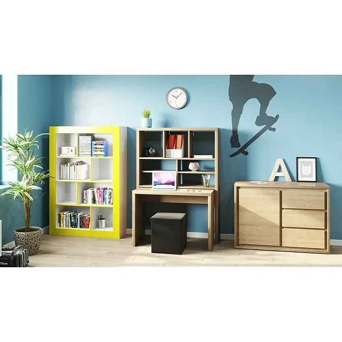 Phönix Regal Frame - L x B x H: 31,5 x 108,8 x 158,8 cm, Weiß/Gelb, Traglast: 5 kg/Boden - Stimmungsaufnahme