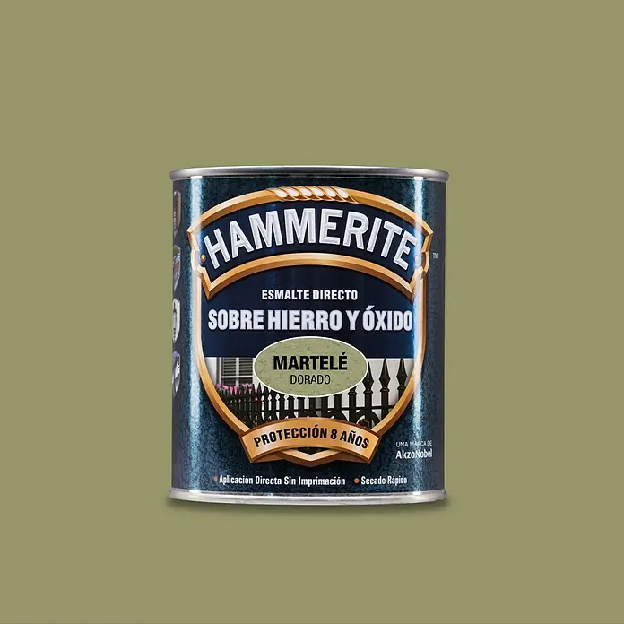 Hammerite Esmalte para metal Hierro y Óxido - Dorado, 750 ml, Martelé