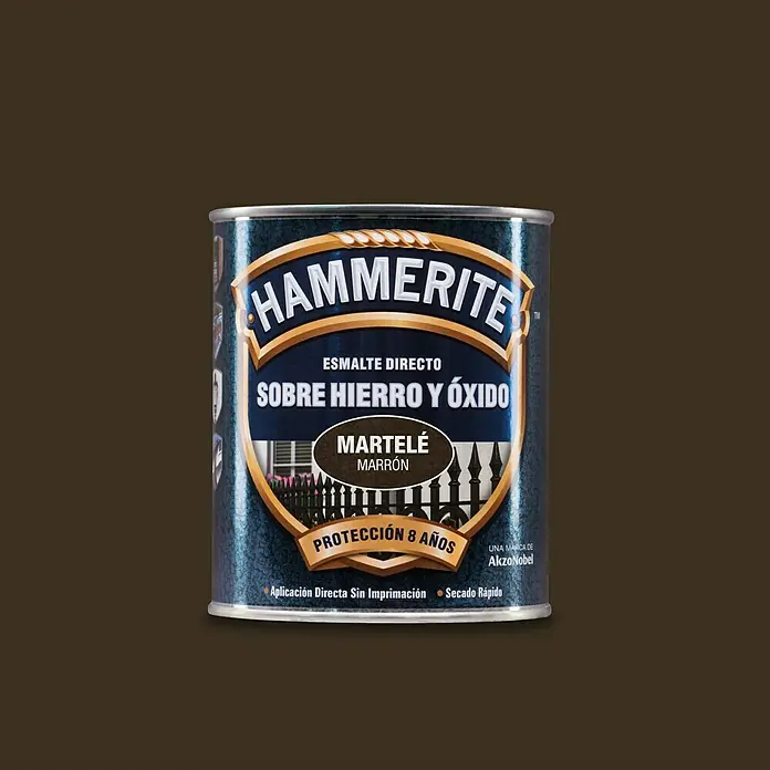 Hammerite Esmalte para metal Hierro y Óxido - Marrón, 750 ml, Martelé