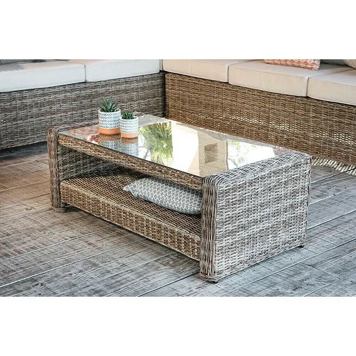 Mesa auxiliar de jardín Gotland - L x An x Al: 111 x 56 x 41 cm, Arena