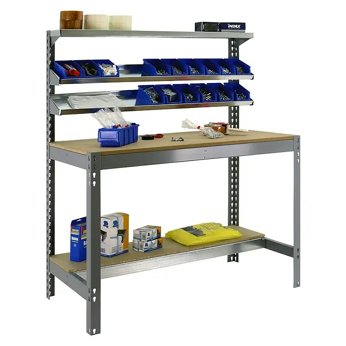 Simonrack Simonwork Werkbank BT-1 900 - L x B x H: 91 x 61 x 144,5 cm, Anzahl Schubladen: 0 Stk., Grau - Ansicht von oben