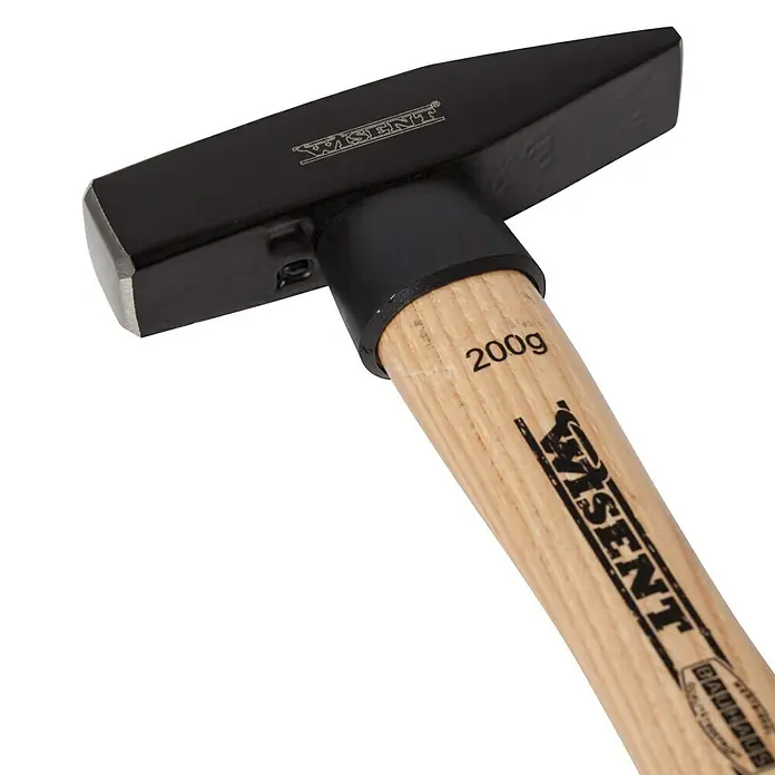 Wisent Schlosserhammer - 200 g, Holz Hickory - Detailaufnahme