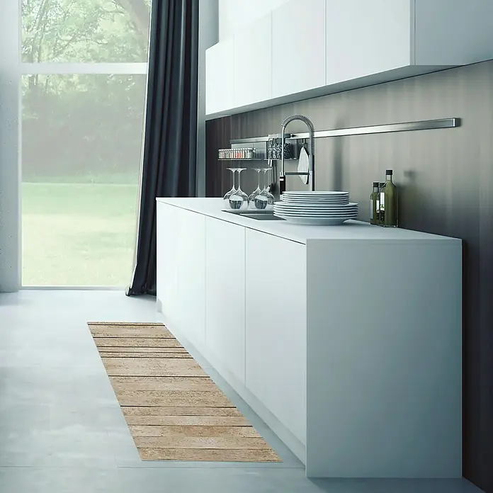 Vinylteppich Croma - Grau/Braun, 200 x 60 cm
