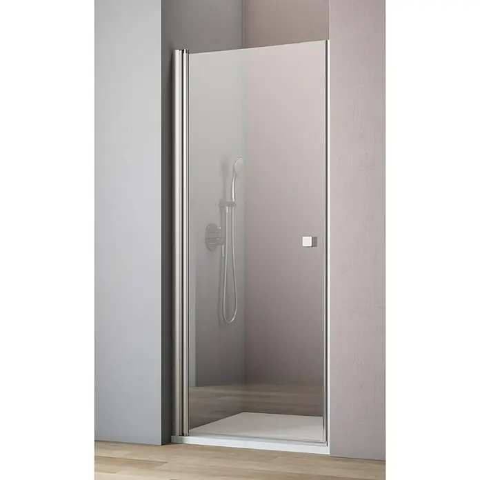 GEO Hit Nischendusche B-N100 - 80 x 202,2 cm, Beschichtet, Stärke: 6 mm, Silber - Vorderansicht