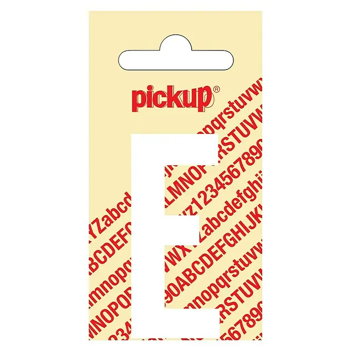 Pickup Naljepnica - Motiv: E, Bijele boje, Visina: 60 mm
