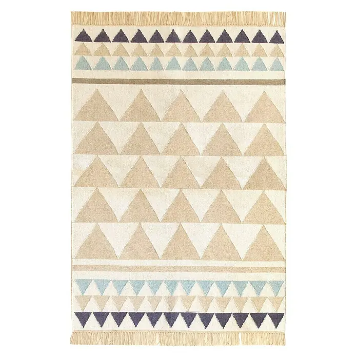Alfombra Kilim geométrico - Marrón, 150 x 80 cm, Acrílico