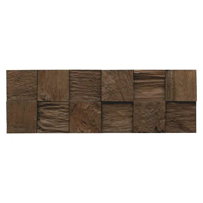Indo Houten paneel Indo 3D Wall Classic & Cube Sulawesi - Teak, 552 x 184 x 10 mm, 10 panelen - Vooraanzicht