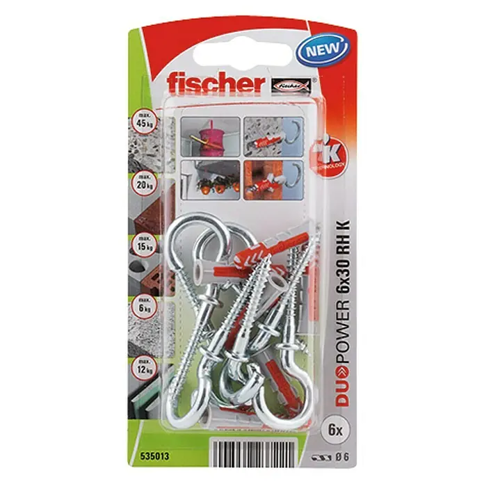 Fischer Duopower Universeelpluggenset RH K - Diameter plug: 6 mm, Pluglengte: 30 mm, 6 stk.