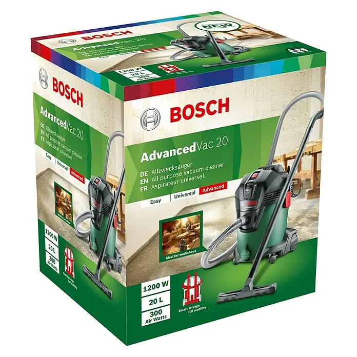 Bosch Nass-Trockensauger AdvancedVac 20 - 1.200 W, Behältervolumen: 20 l