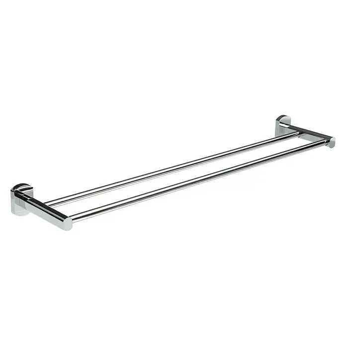 Tatay Saphir Soporte doble de toalla - Ancho: 61,5 cm, Cromo, Brillante