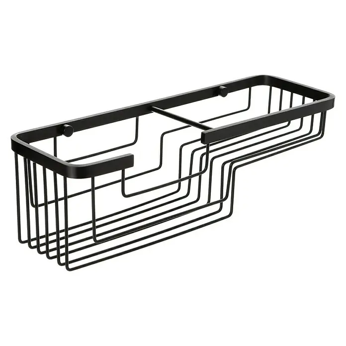 Tatay Aluminium Cesta de baño rectangular - 12 x 37 x 11,5 cm, Negro