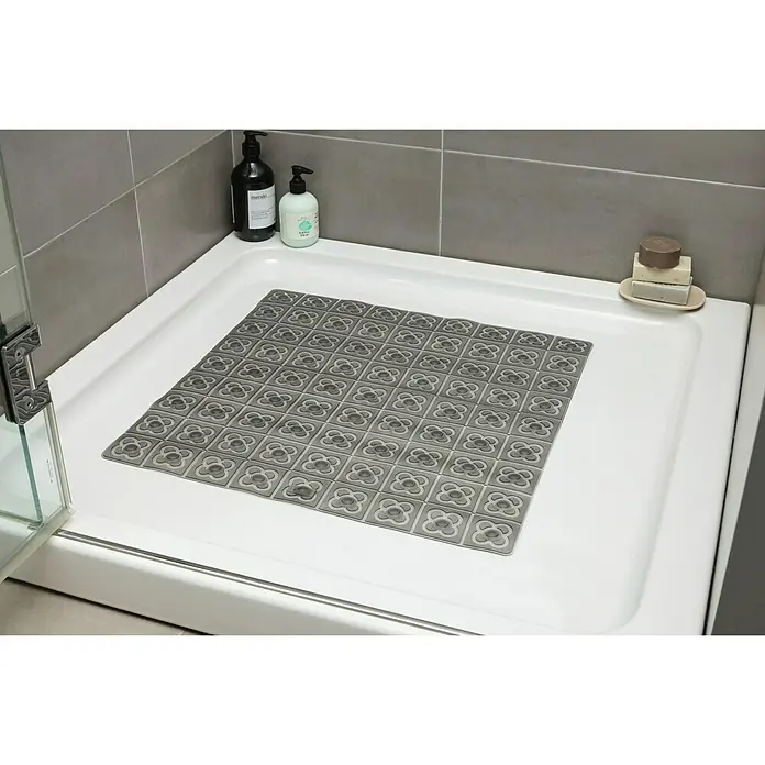 Tatay Alfombra antideslizante para ducha BCN - 54 x 54 cm, PVC, Antracita