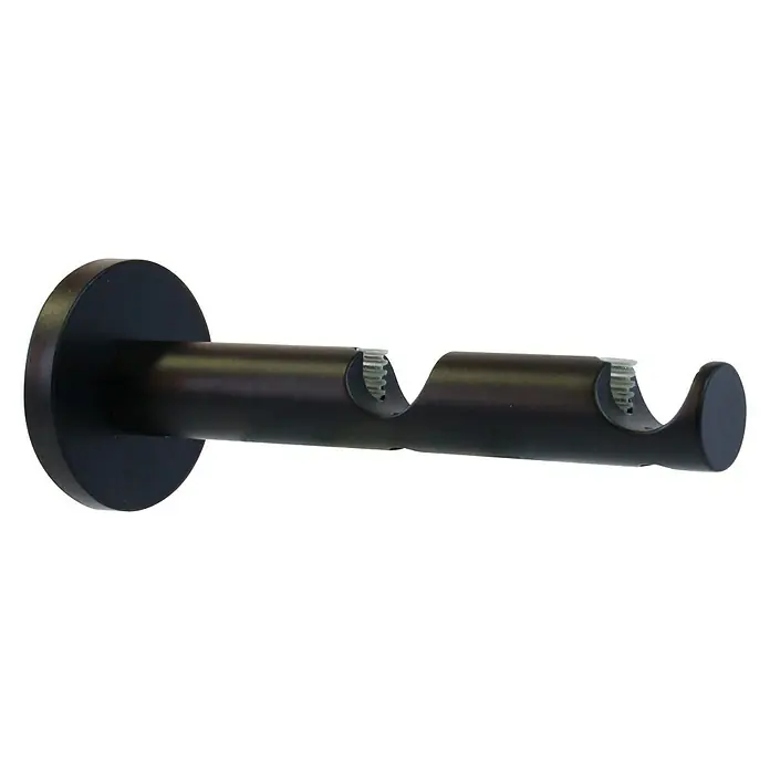 Expo Ambiente Dubbele steun Function - Zwart, Geschikt voor: Gordijnroedes Ø 20 mm, Lengte: 13,1 cm - Zijaanzicht links