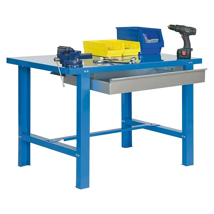Simonrack Simonwork Banco de trabajo BT6 Metalic Box - L x Al: 73 x 83 cm, Ancho: 180 cm, Capacidad de carga: 800 kg, Azul