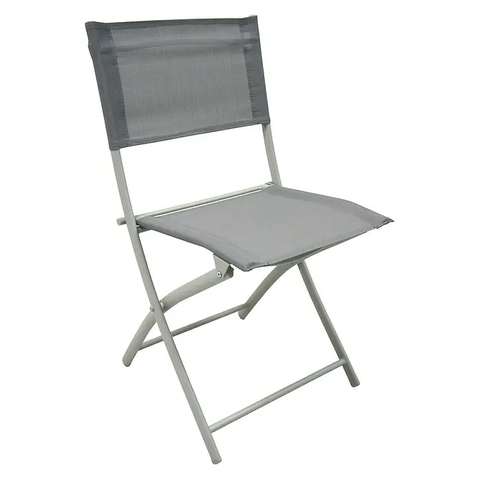 Sunfun Hannah Vrtna stolica Hannah - 52 x 43 x 84,5 cm, Plastično pletivo, Svijetlosive boje, Preklopno - Dijagonalni pogled