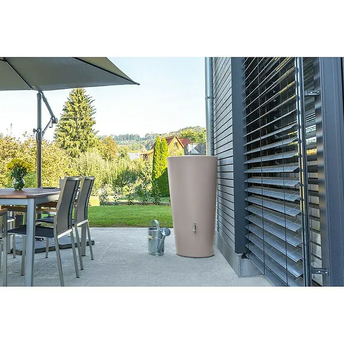 Regentonne Rainbowl - 210 l, Taupe - Stimmungsaufnahme