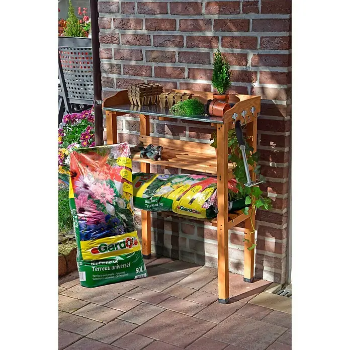 Dobar Vrtni radni stol - 37 x 76 x 102 cm, Smreka - Živopisni prikaz