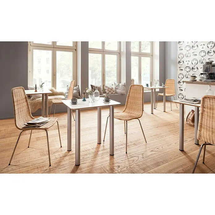 Element System Möbelfuß-Set Look&Feel - Ø x L: 60 x 700 mm, Traglast: 75 kg, Silber, 4 Stk. - Stimmungsaufnahme