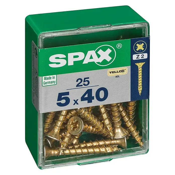 Spax Univerzalni vijak - 5 x 40 mm, Puni navoj, 25 kom - Pogled s lijeve strane