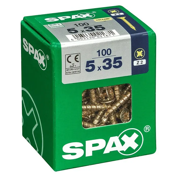 Spax Univerzalni vijak - 5 x 35 mm, Puni navoj, 100 kom - Pogled s lijeve strane