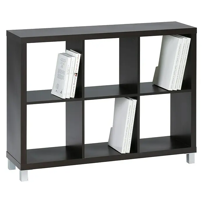 Estantería de madera Kubox 6 huecos - An x Al: 111 x 83 cm, MDF, Negro