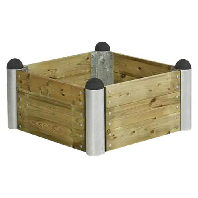 Plus Hochbeet Pipe - 80 x 80 x 36 cm, Natur, Holz - Ansicht von oben