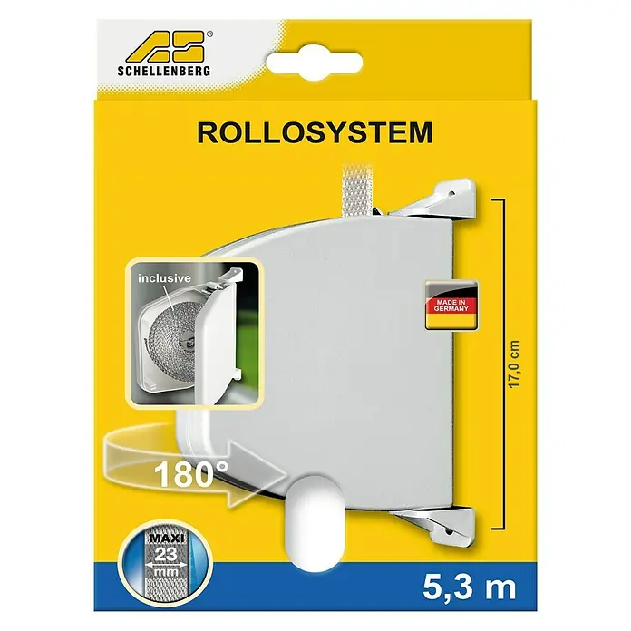 Schellenberg Recogedor de cinta de persiana 50802 - En pared, Anchura de la correa: 23 mm