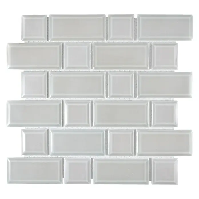 Mosaikfliese Metro Uni CG M04CM - 29,4 x 29,1 cm, Grau, Glänzend - Ansicht von oben