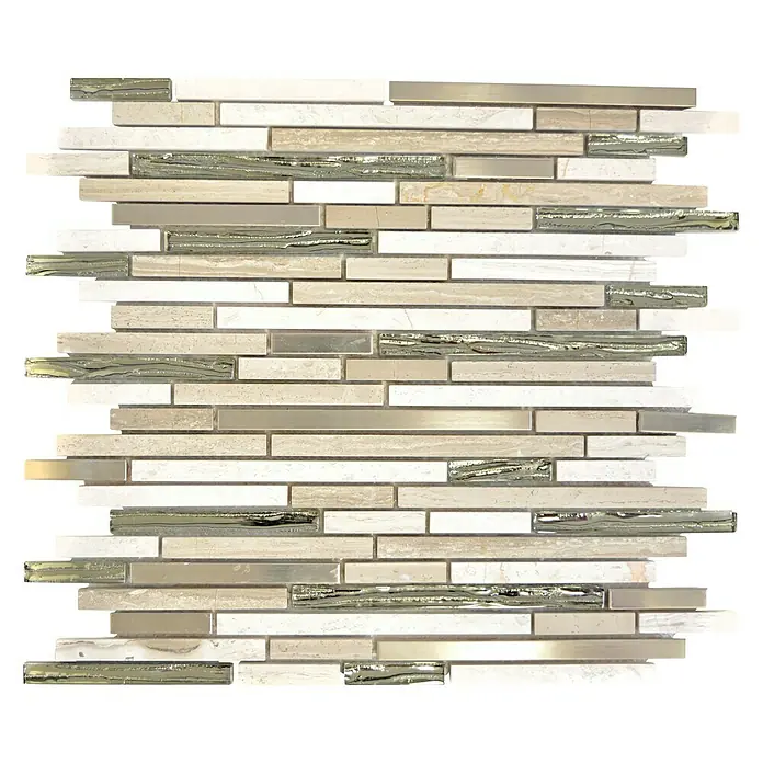 Mosaikfliese Verbund Crystal Mix XNM SV85 - 28,6 x 29,8 cm, Weiß/Beige, Glänzend - Ansicht von oben