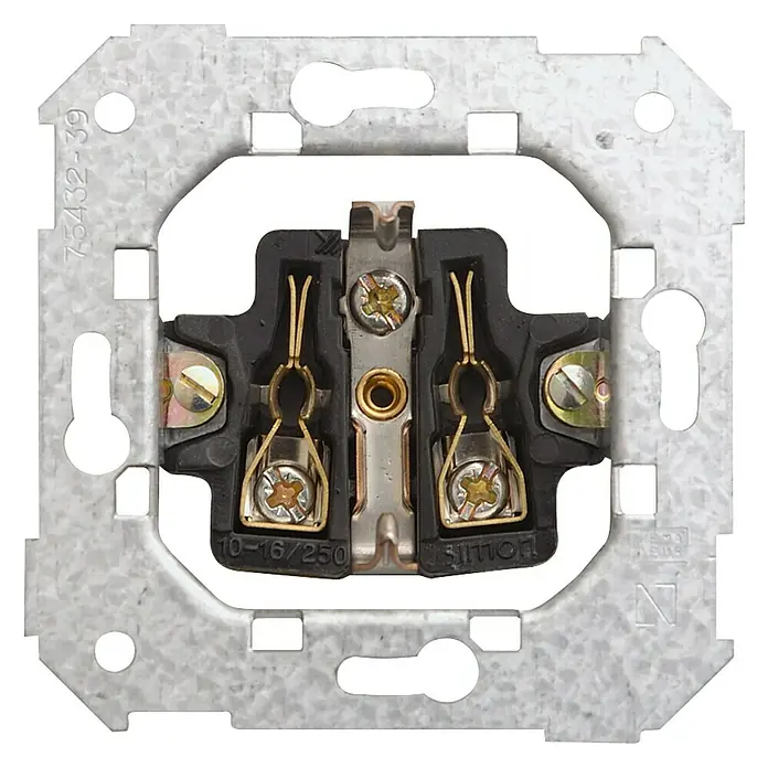 Simon 75 Enchufe - Color: Plateado, Acero inoxidable, IP20, En pared