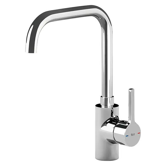 Roca Teras Grifo de cocina U - Cromo, Brillante, Caño alto