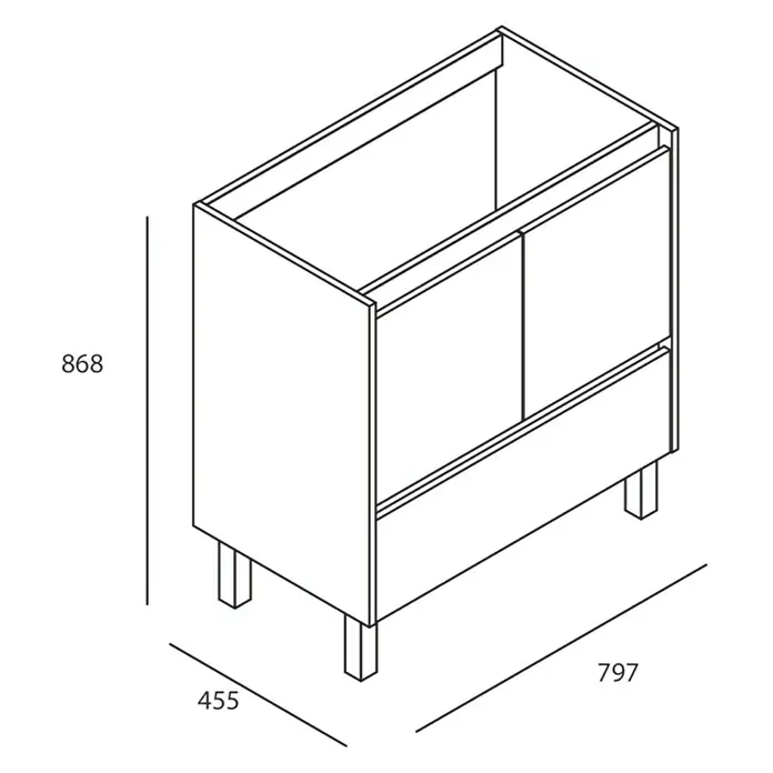 Mueble de lavabo Isla - L x An x Al: 45,5 x 79,7 x 86,8 cm, Blanco