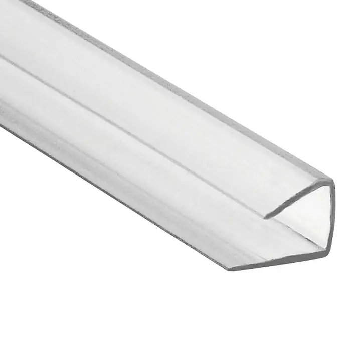 Perfil en U para placas de policarbonato 8 mm - 2,1 m x 16 mm x 9 mm, Policarbonato, Transparente