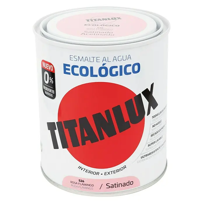 Titanlux Esmalte de color Eco - Rosa flamingo, 750 ml, Satinado