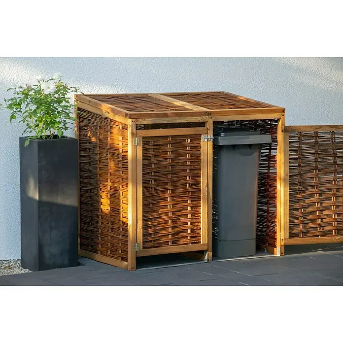 Dobar Mülltonnenbox Verkleidung - 125 x 80 x 115 cm, Geeignet für: 2 Mülltonnen - Stimmungsaufnahme
