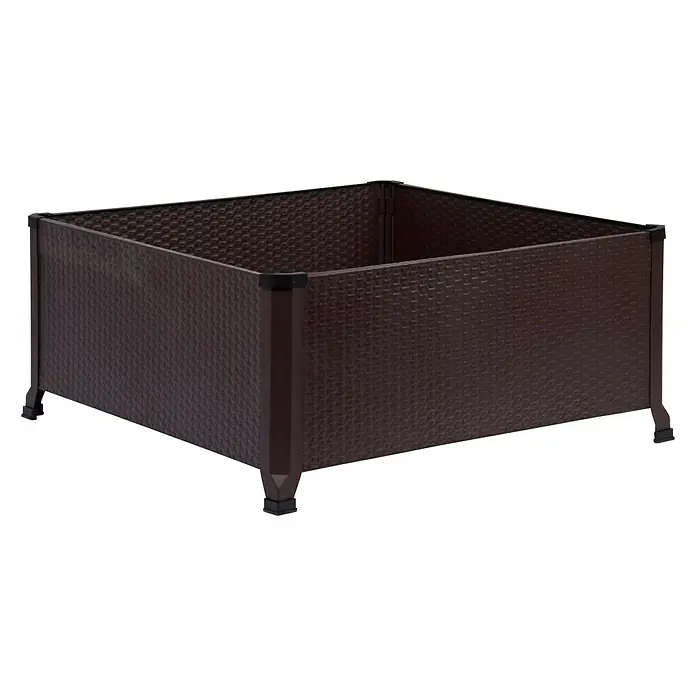 Dobar Pflanzkübel eckig - 80 x 80 x 36,8 cm, Stahl - Linke Seitenansicht