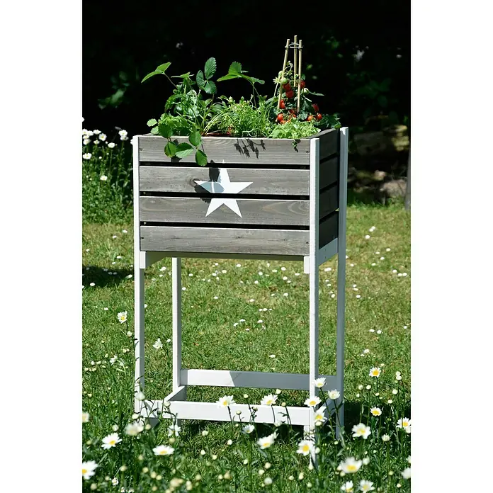 Dobar Hochbeet - 49 x 42 x 90 cm, Holz, Anthrazit - Stimmungsaufnahme