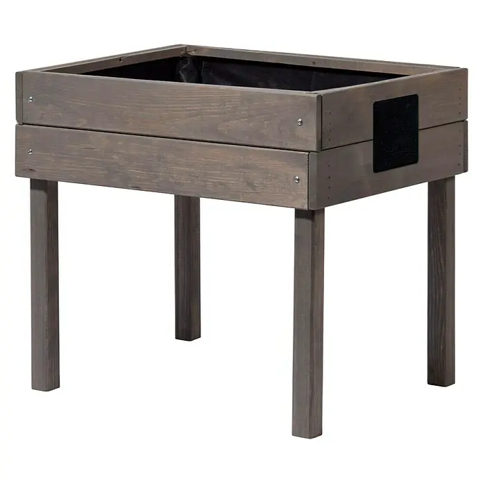 Dobar Hochbeet - 50 x 40 x 45 cm, Holz, Grau - Rechte Seitenansicht