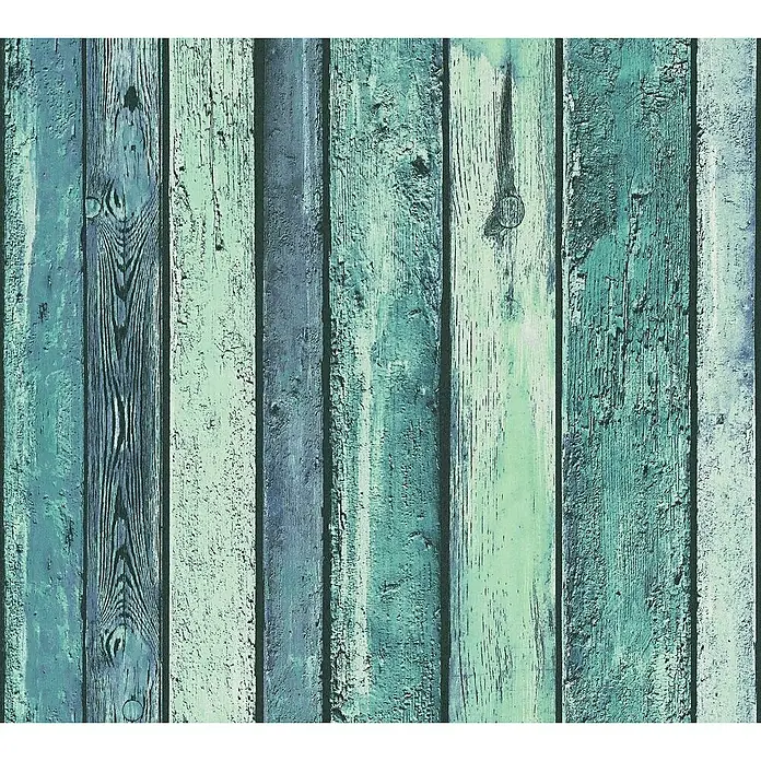 AS Creation Il Decoro Vliestapete - Türkis, Holzoptik, 10,05 x 0,53 m - Detailaufnahme