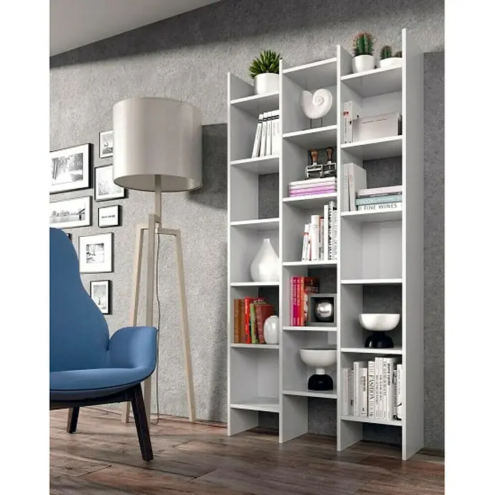 Estantería de madera Italian - L x An x Al: 25 x 96 x 192 cm, Tablero de aglomerado, Blanco
