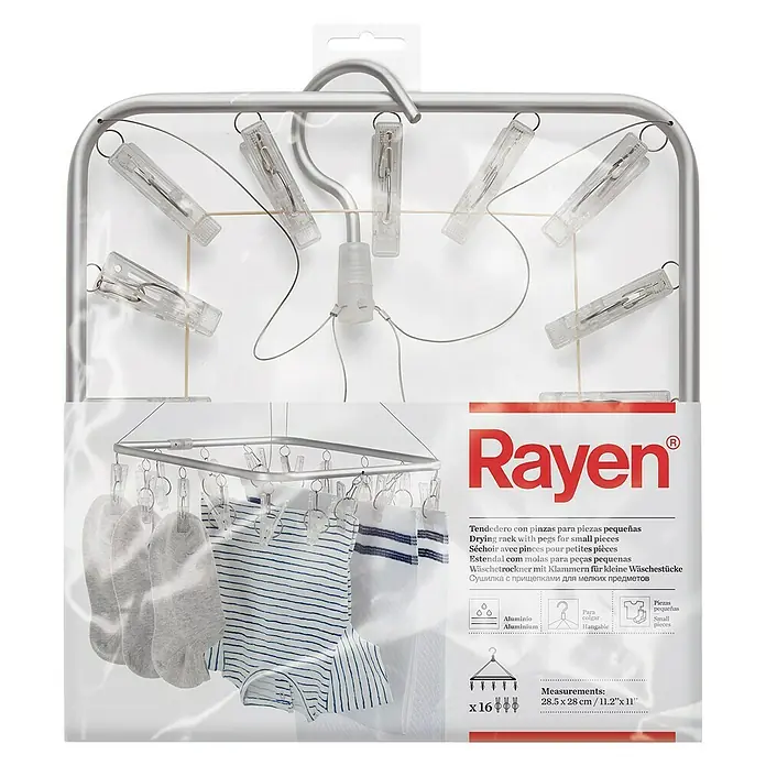 Rayen Tendedero colgante con pinzas - Aluminio/Gris oscuro
