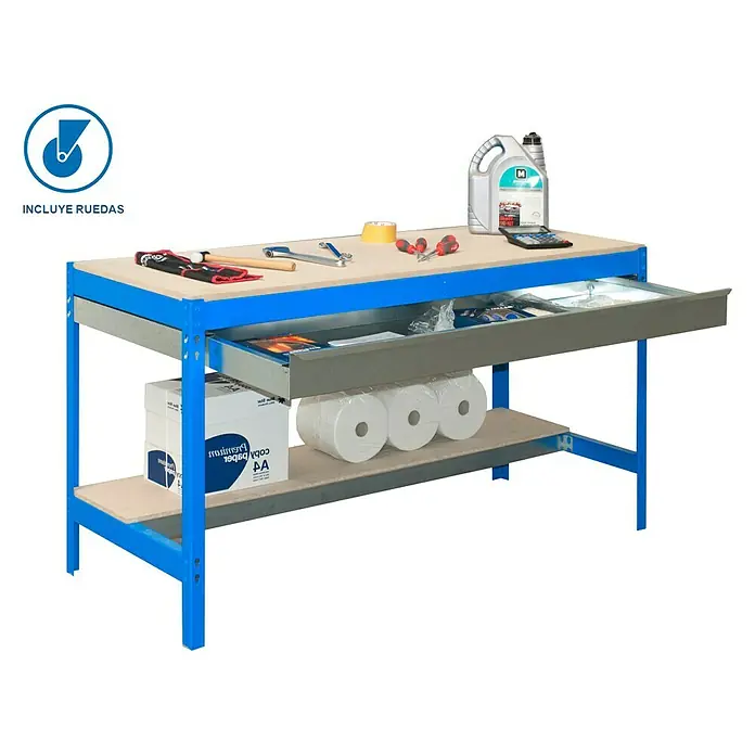 Simonrack Simonwork Banco de trabajo BT0 Box Mobile - L x An x Al: 61 x 90 x 95 cm, Capacidad de carga: 120 kg, Azul