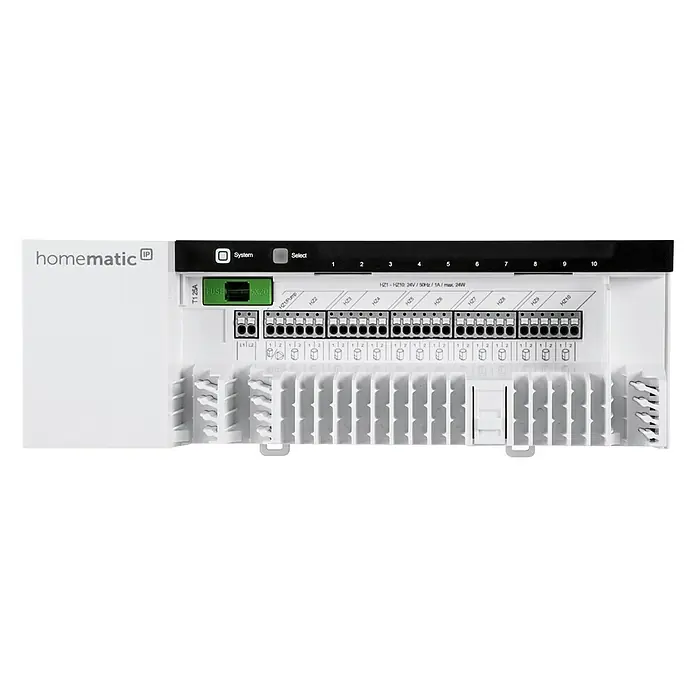 Homematic IP Fußbodenheizungsregler HmIP-FAL24-C10 - 52 x 225 x 75 mm, Funk, 24 V/50 Hz - Detailaufnahme