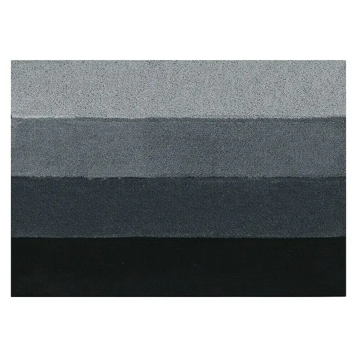 MSV Alfombra para baño Four - 55 x 65 cm, Negro, Gris, 90% poliéster, 10% acrílico