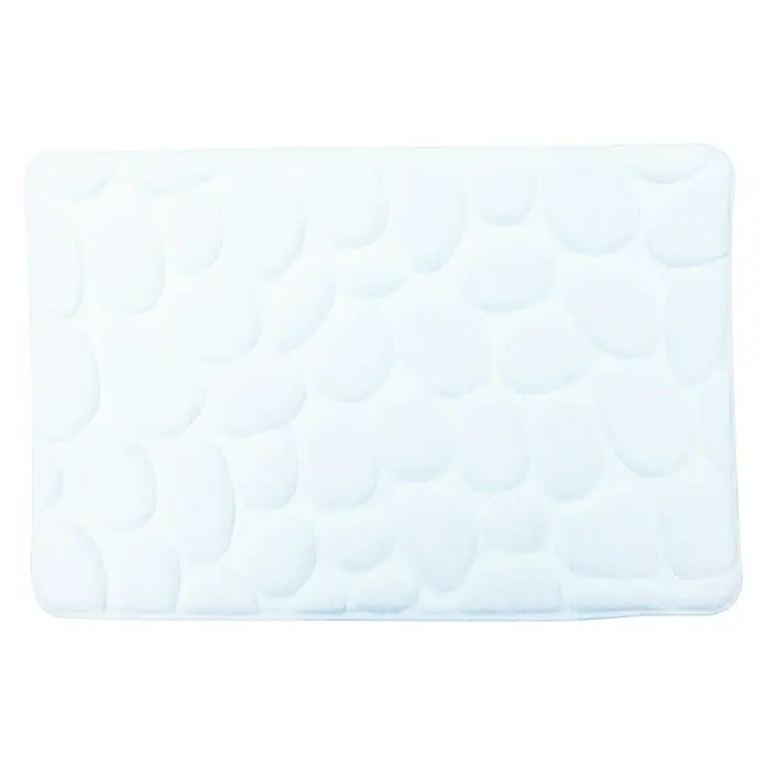 MSV Alfombra para baño Piedras - 40 x 60 cm, Blanco