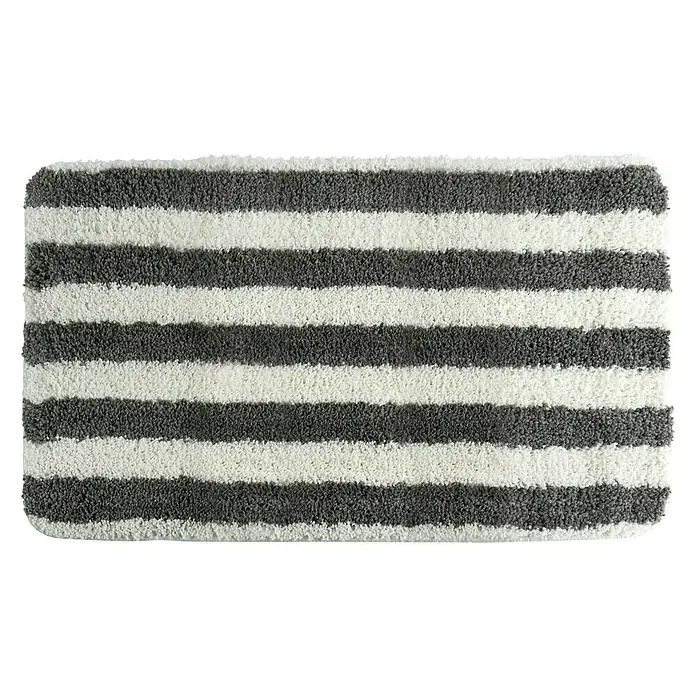 MSV Alfombra para baño Deauville - 50 x 80 cm, Blanco/gris