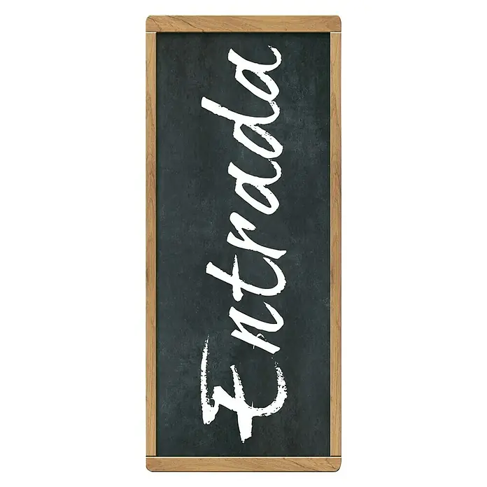 Adhesivos decorativos Entrada Salida classic - Lámina adhesiva decorativa, 31 x 15 cm, Pizarra/Blanco/Marrón