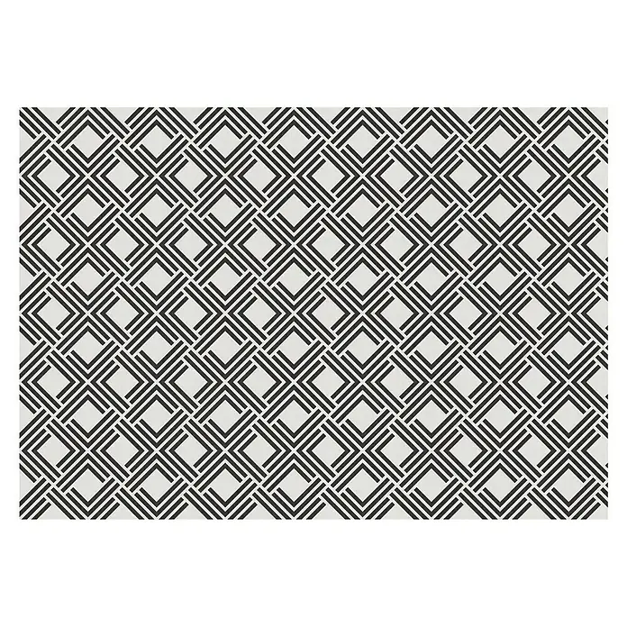 Alfombra Living geométrica - Negro, 200 x 140 cm, 70% PVC y 30% PES