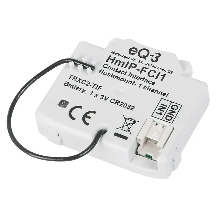 Homematic IP Adapter Kontakt-Schnittstelle - Batteriebetrieben, Unterputz, 3 V - Linke Seitenansicht
