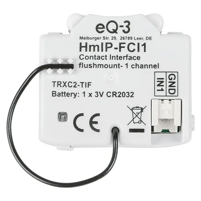 Homematic IP Adapter Kontakt-Schnittstelle - Batteriebetrieben, Unterputz, 3 V - Vorderansicht